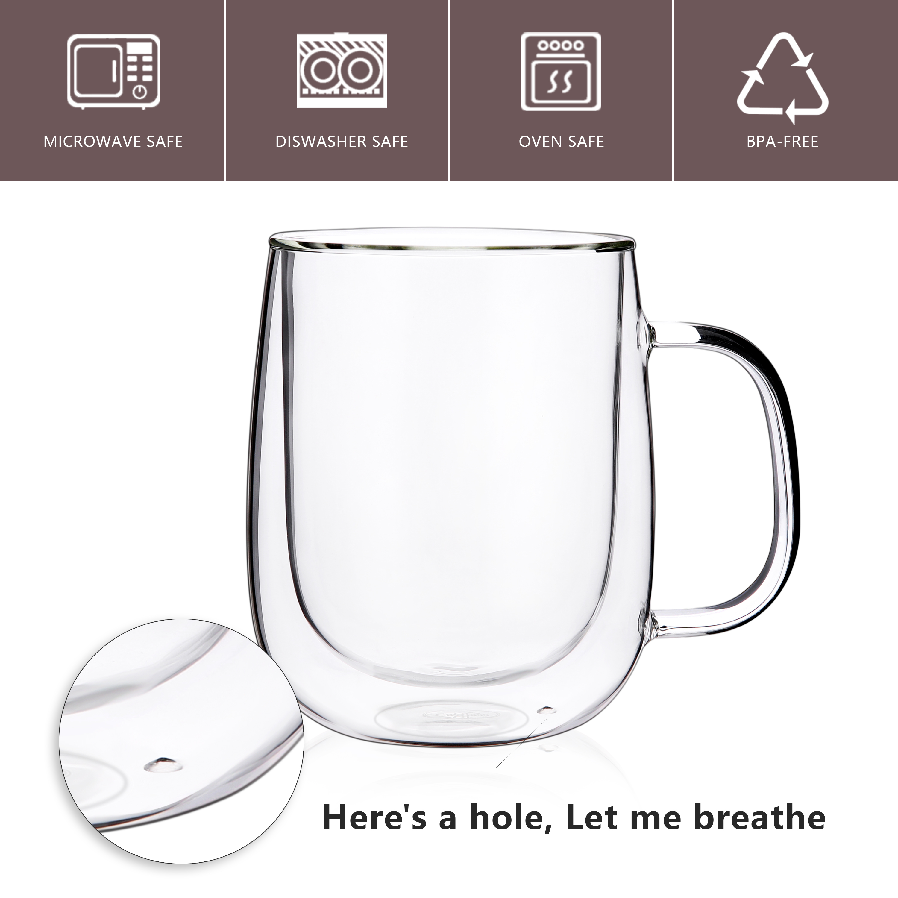 Double Wall Insulated Glass Mugs – 355ml (B3) & 450ml (B2) | GnGlass