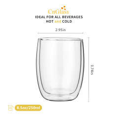 Glasbecher mit geschwungener Form ohne Henkel – 250ml (B21) | CnGlass