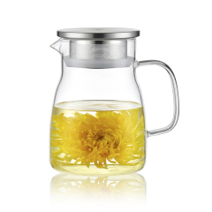 Glass Teapot with Integrated Stainless Steel Lid & Filter - 800ml (H27) | GnGlass