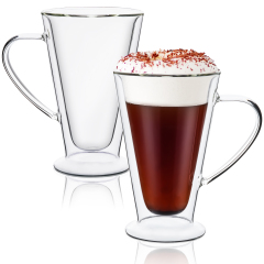 Double Wall Insulated Espresso Glass Mug – 350ml /11.8oz (B44) | CnGlass