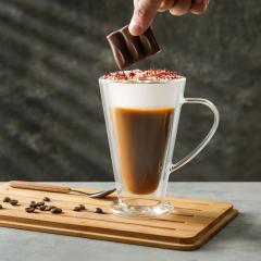 Double Wall Insulated Espresso Glass Mug – 350ml /11.8oz (B44) | CnGlass