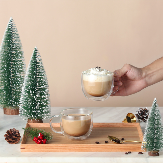 Double Wall Insulated Glass Mug – 240ml (8.1oz, B6) | GnGlass