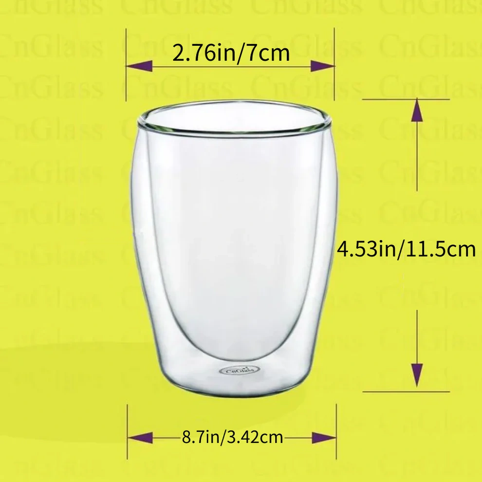 Эргономичная стеклянная кружка с изогнутым дизайном - 300мл (B7) | GnGlass