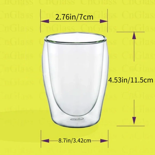 Ergonomisches Glas mit geschwungenem Design – 300ml (B7) | CnGlass