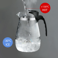 Clear Glass Teapot with PC Lid, Stainless Steel Filter & Silicone Seal – 700ml (H7) & 900ml (H14) | GnGlass