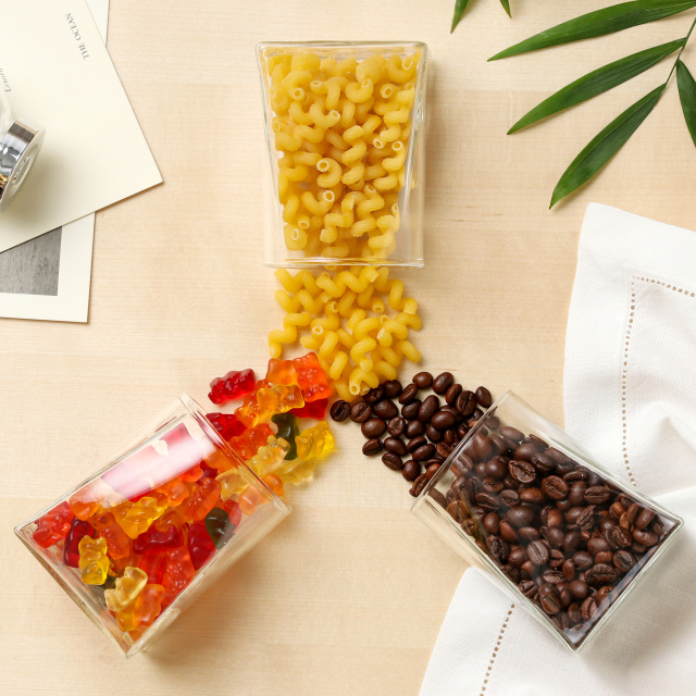 Trapezoidal Glass Storage Jar with Bamboo Lid & Silicone Seal – 355ml (12oz, G3) | GnGlass