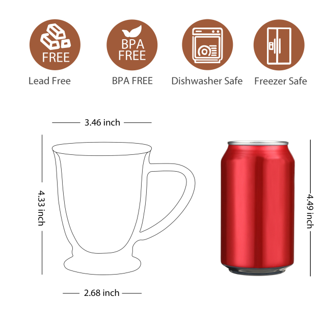 Double Wall Heat Resistant Glass Mug – 280ml (9.5oz, B32) | CnGlass