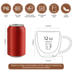 Double Wall Insulated Glass Mugs - 150ml (B43) & 250ml (B42) &350ml (B50) | GnGlass