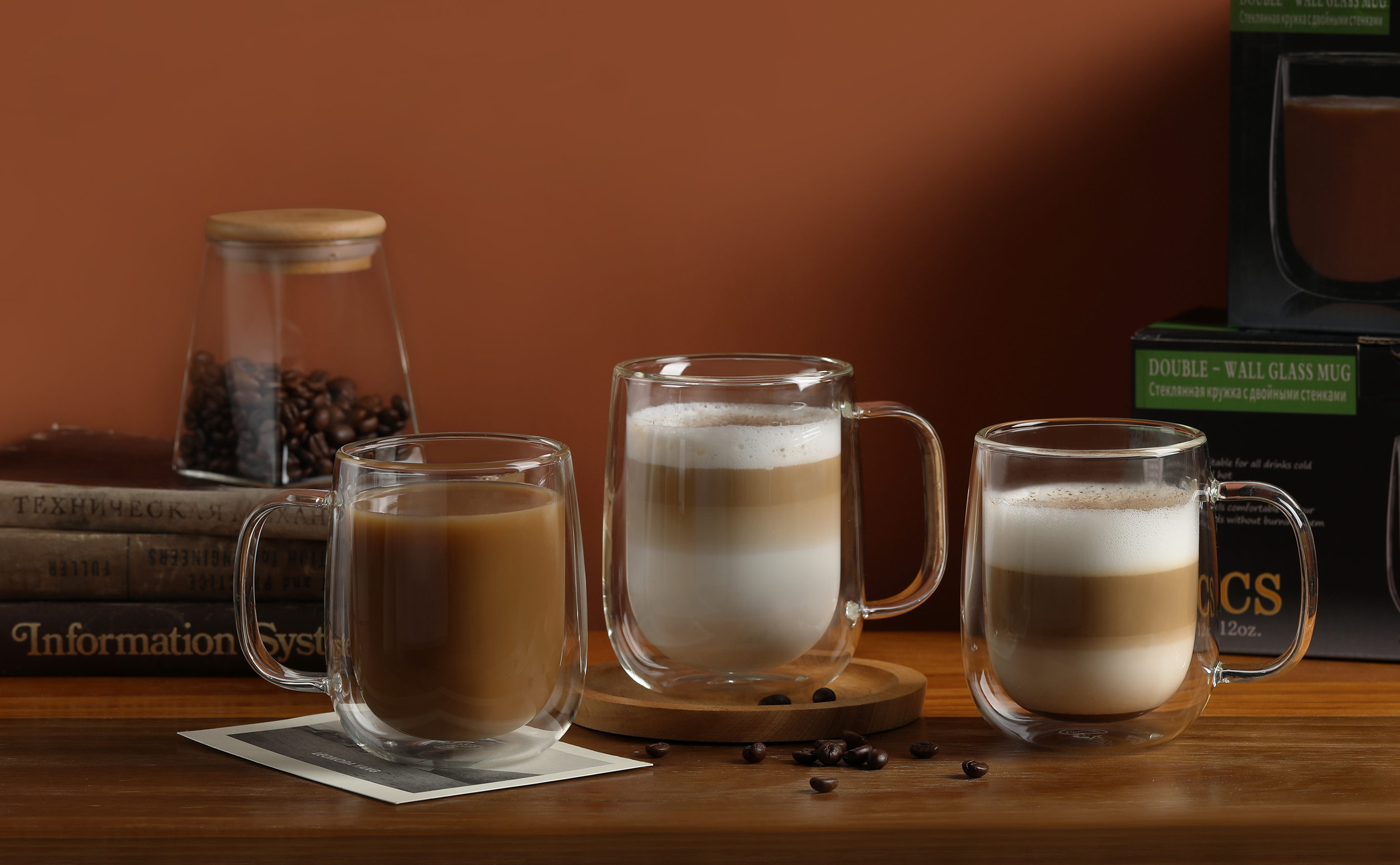 Double Wall Insulated Glass Mugs – 355ml (B3) & 450ml (B2) | GnGlass