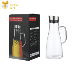 High Borosilicate Glass Pitcher with Integrated Stainless Steel Lid & Filter – 1650 ml (H25) | CnGlass