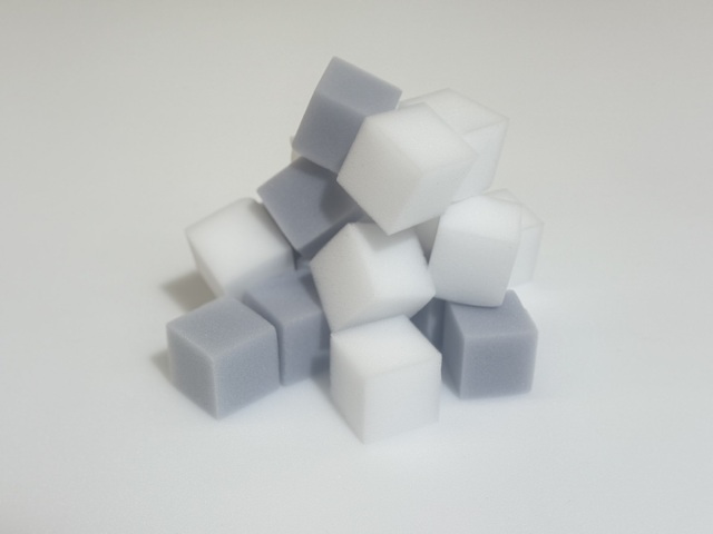 Weißer und grauer Magic Eraser-Schwamm, 30 x 30 x 30 mm, 20er-Pack