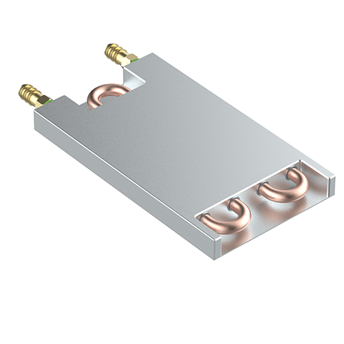 RX615-421-19 Cold plate extruded double cooling channel Ф8[0.31] x 125 [4.92] x 18[0.71]for SKiPPTM module