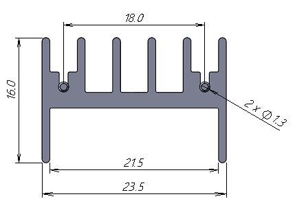 Standard extruded heatsinks RX580-031-00