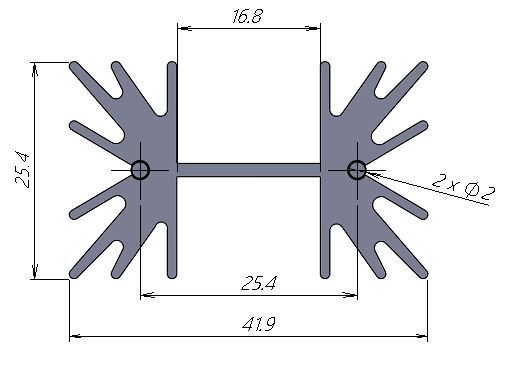 Standard extruded heatsinks RX580-031-00