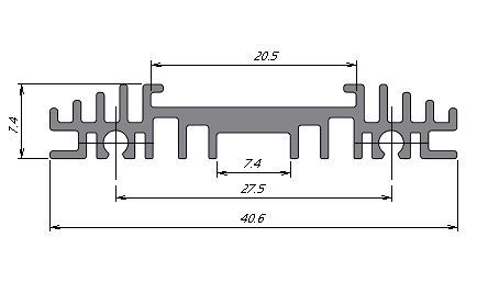 Standard extruded heatsinks RX580-209-00