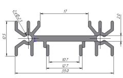 Standard extruded heatsinks RX580-190-00
