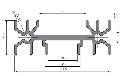Standard extruded heatsinks RX580-190-00