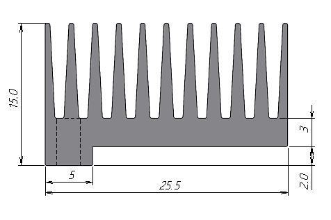 Standard extruded heatsinks RX580-201-00
