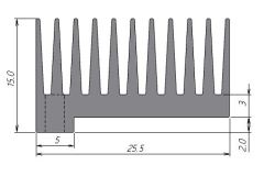 Standard extruded heatsinks RX580-201-00