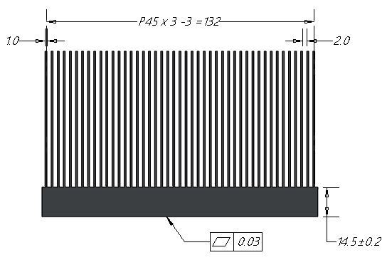 Skived Fin Heatsink for Aluminum   RX616-003-A1