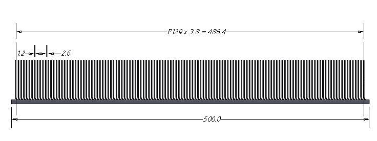 Skived Fin Heatsink for Aluminum   RX616-043-00