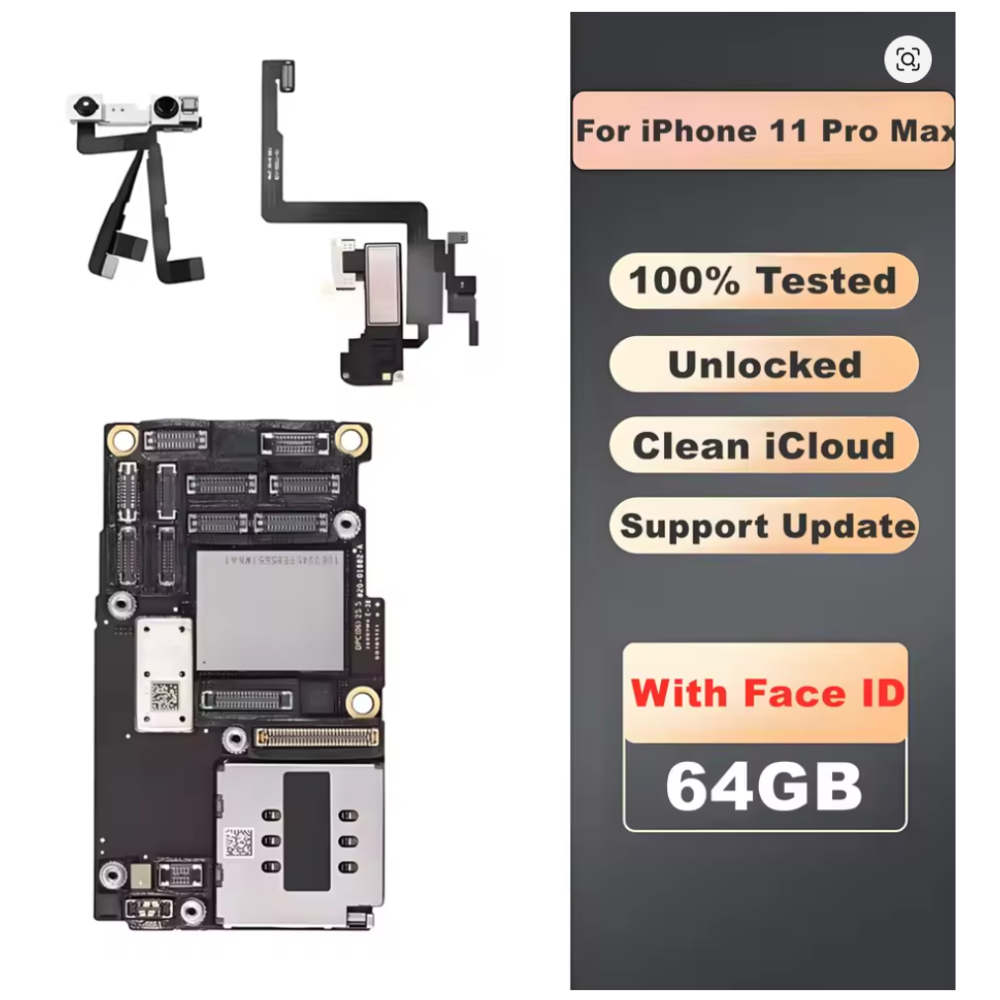 iPhone 11 Pro Max Mainboard Unlocked Logic Board No iCloud Support Update Motherboard For iPhone 11 / 11 Pro