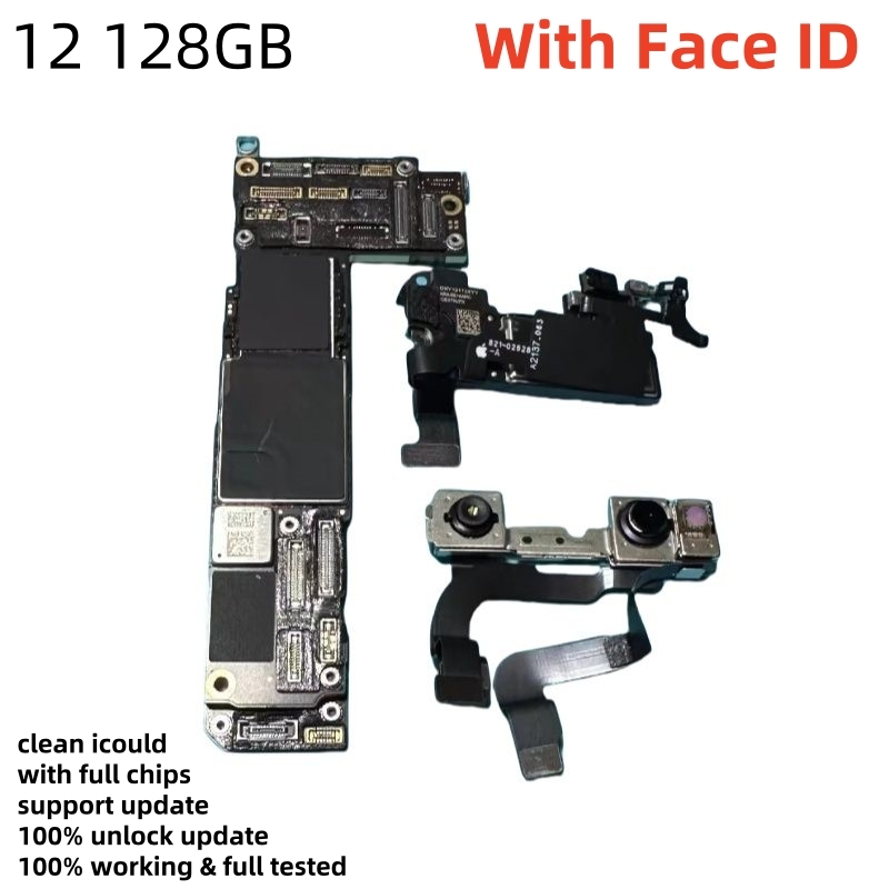 Fully Tested Authentic Motherboard For iPhone 12 Pro Max 128g/256g Unlocked Mainboard With Face ID Cleaned iCloud Fast Shipping