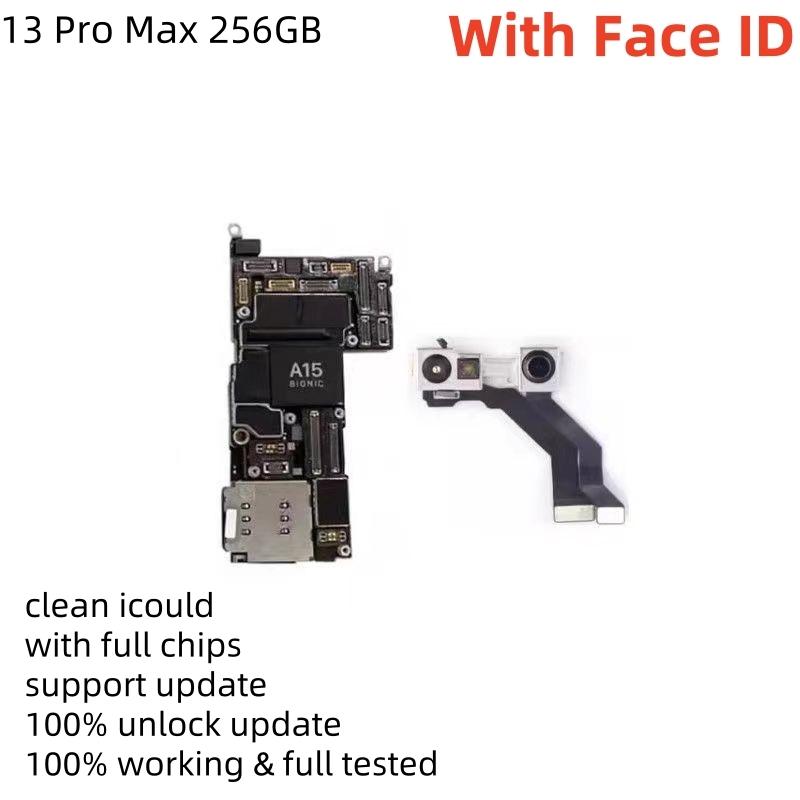 Fully Tested Authentic Motherboard For iPhone 13 Pro Max 128g/256g Unlocked Mainboard With Face ID Cleaned iCloud Fast Shipping