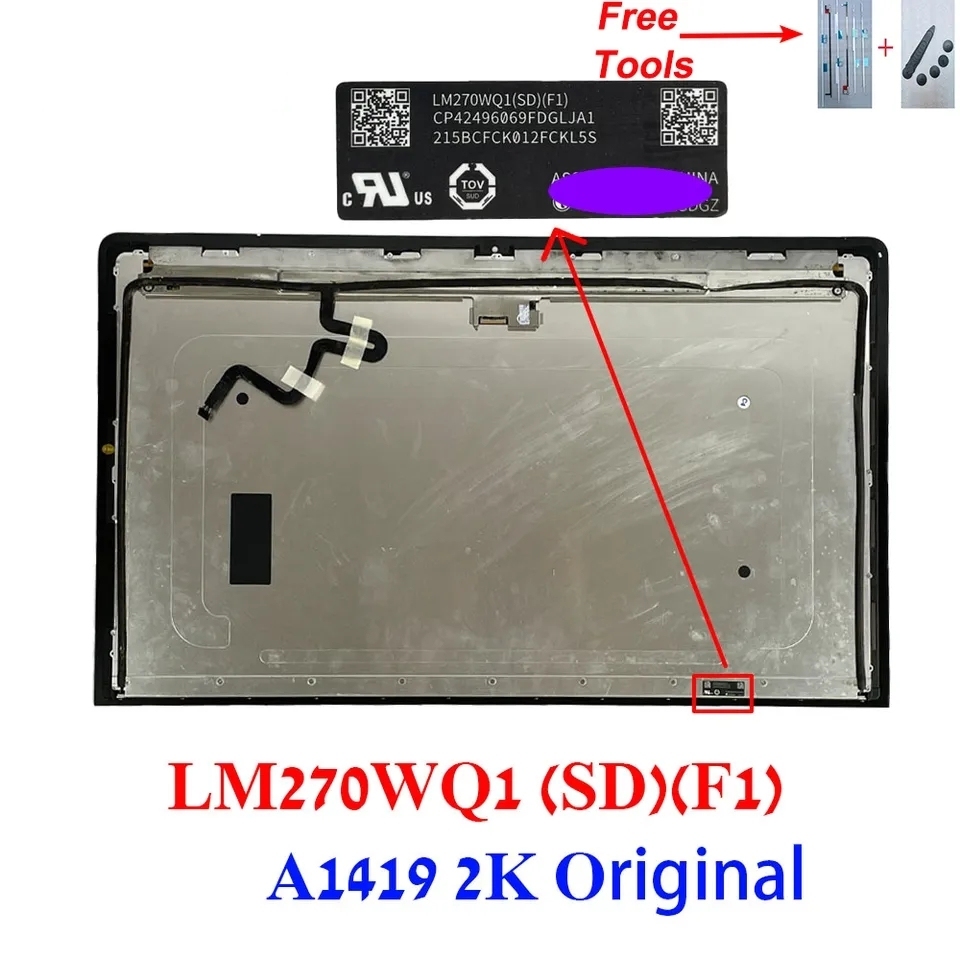 Original LM270WQ1 SDF1 SDF2 For Imac A1419 2K 27-inch LCD Screen EMC 2546 EMC 2639 2012-2013 Year LED Display Assembly +Tools