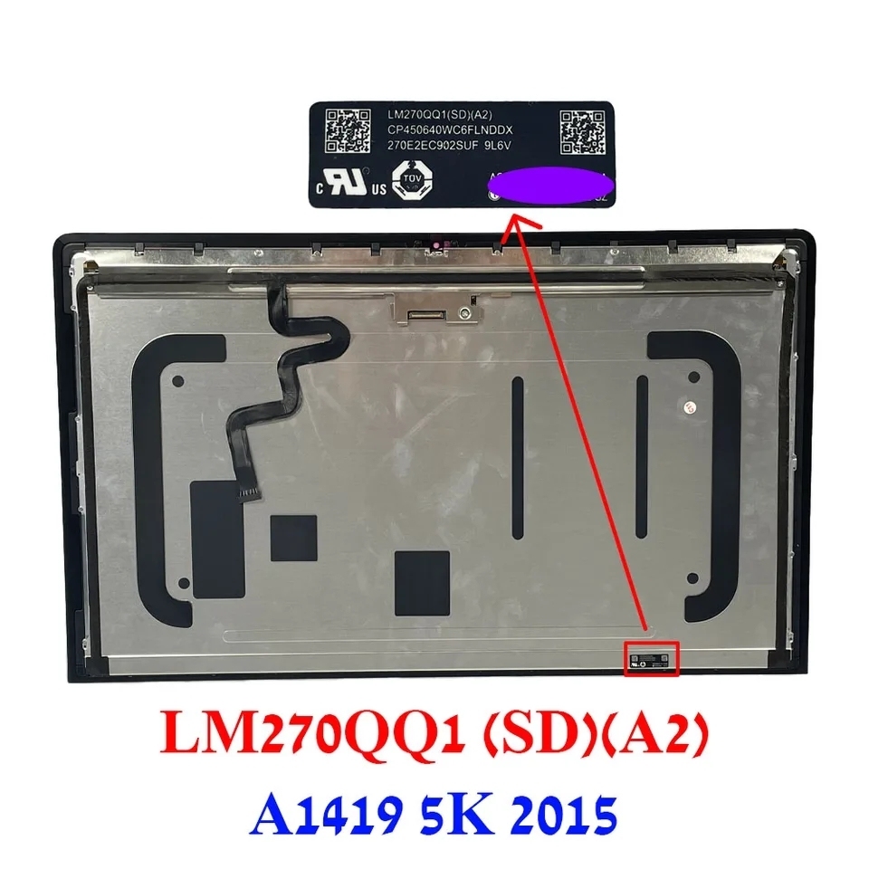 iMac 27" A1419 5K Full LCD Screen Display Assembly LM270QQ1(SD)(C1) SD C1 SDC1 SD A1 A2 B1 E1 EMC 3070 MNE92 MNEA2 MNED2