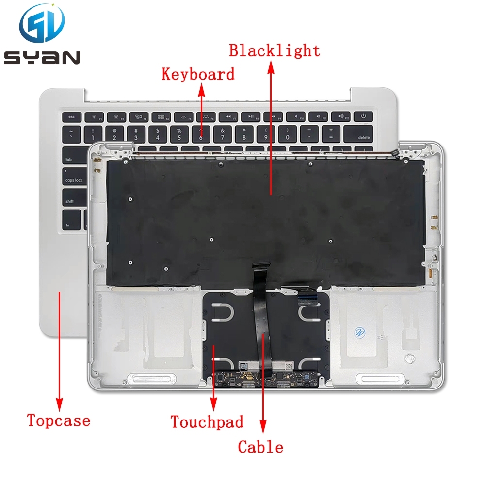 Macbook Pro Retina 13.3" 2015 A1502 Top case with keyboard backlight trackpad cable