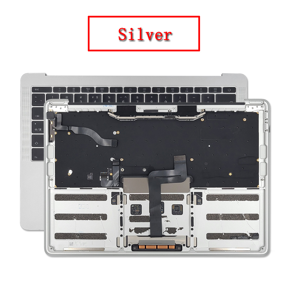 Macbook Pro Retina 13.3" 2016 2017 A1708 Top case with keyboard backlight trackpad cable touch bar silver grey topcase