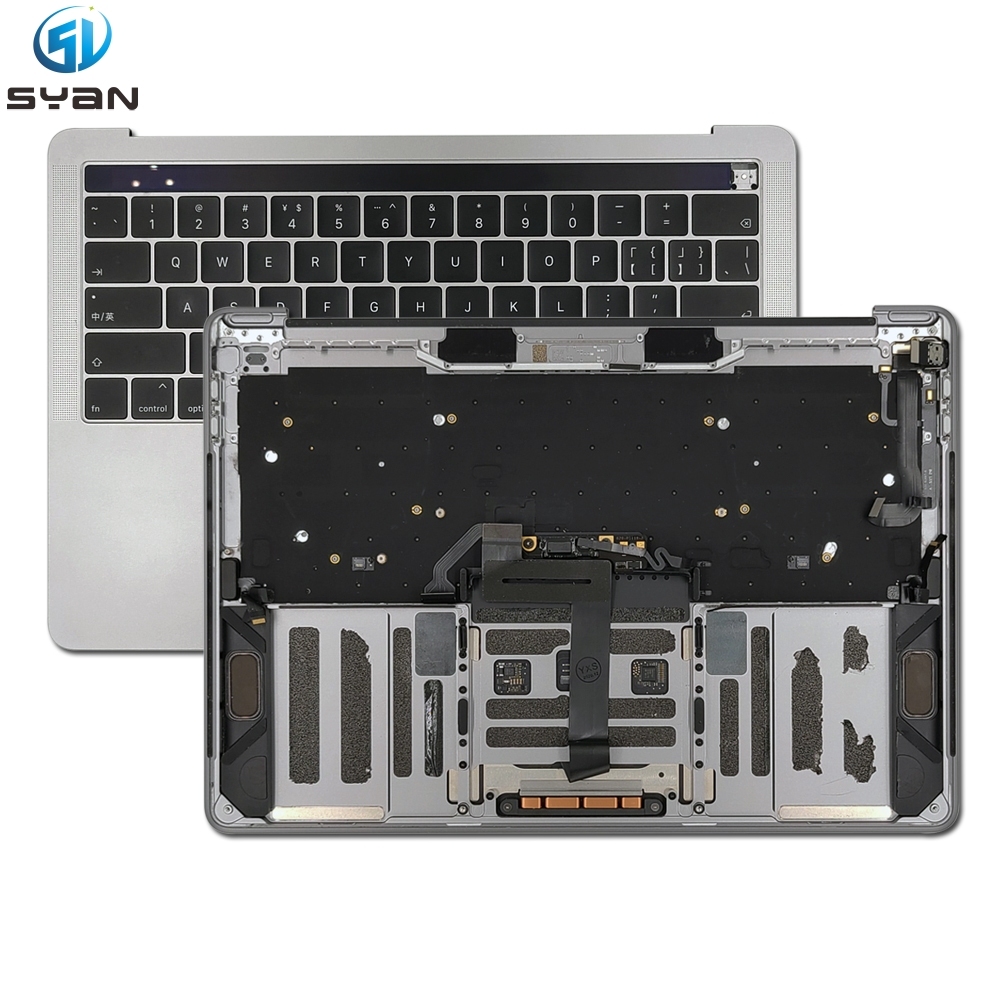 Macbook Pro Retina 13.3" 2018 A1989 Top case with keyboard backlight trackpad cable touch bar silver grey topcase