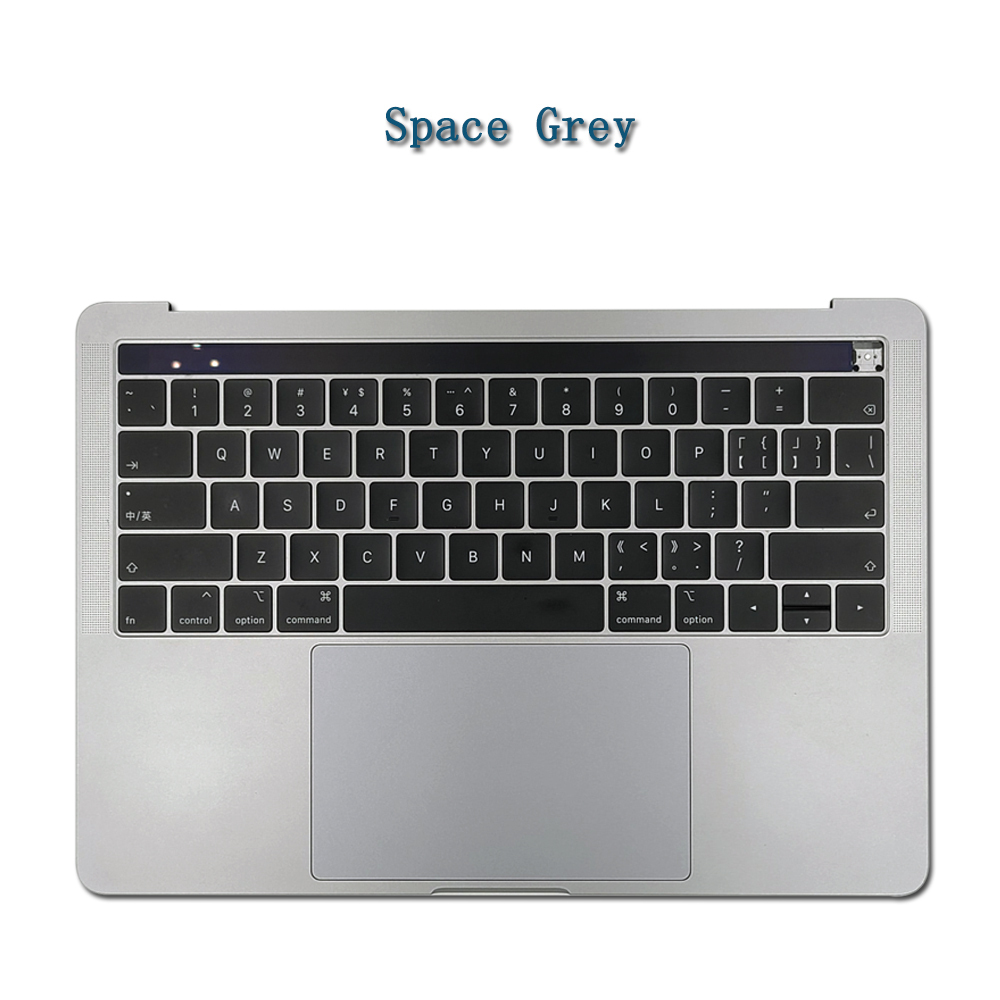Macbook Pro Retina 13.3" 2018 A1989 Top case with keyboard backlight trackpad cable touch bar silver grey topcase