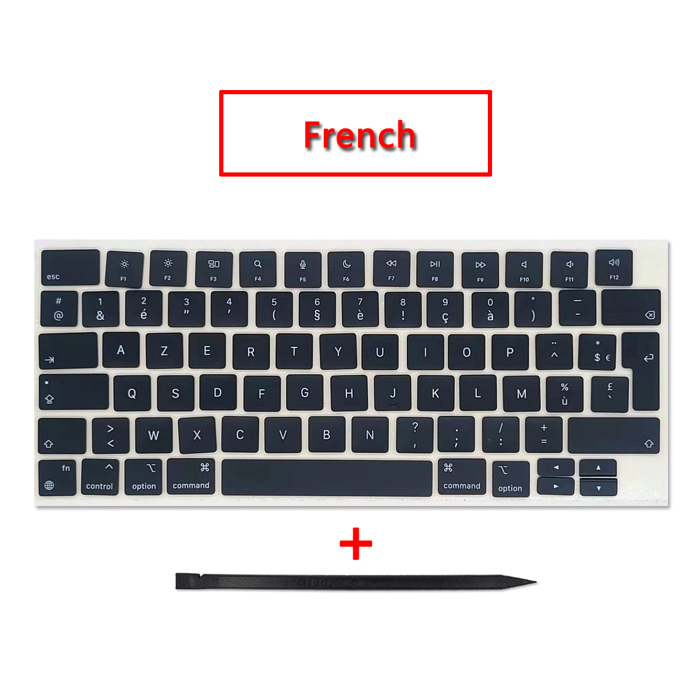 20 Set Replacement Key Cap Black US UK For MacBook Air Retina M2 M3 M4 13" 15" A2681 A2941 A3113 A3114 A3240 A3241 Keycaps Clips