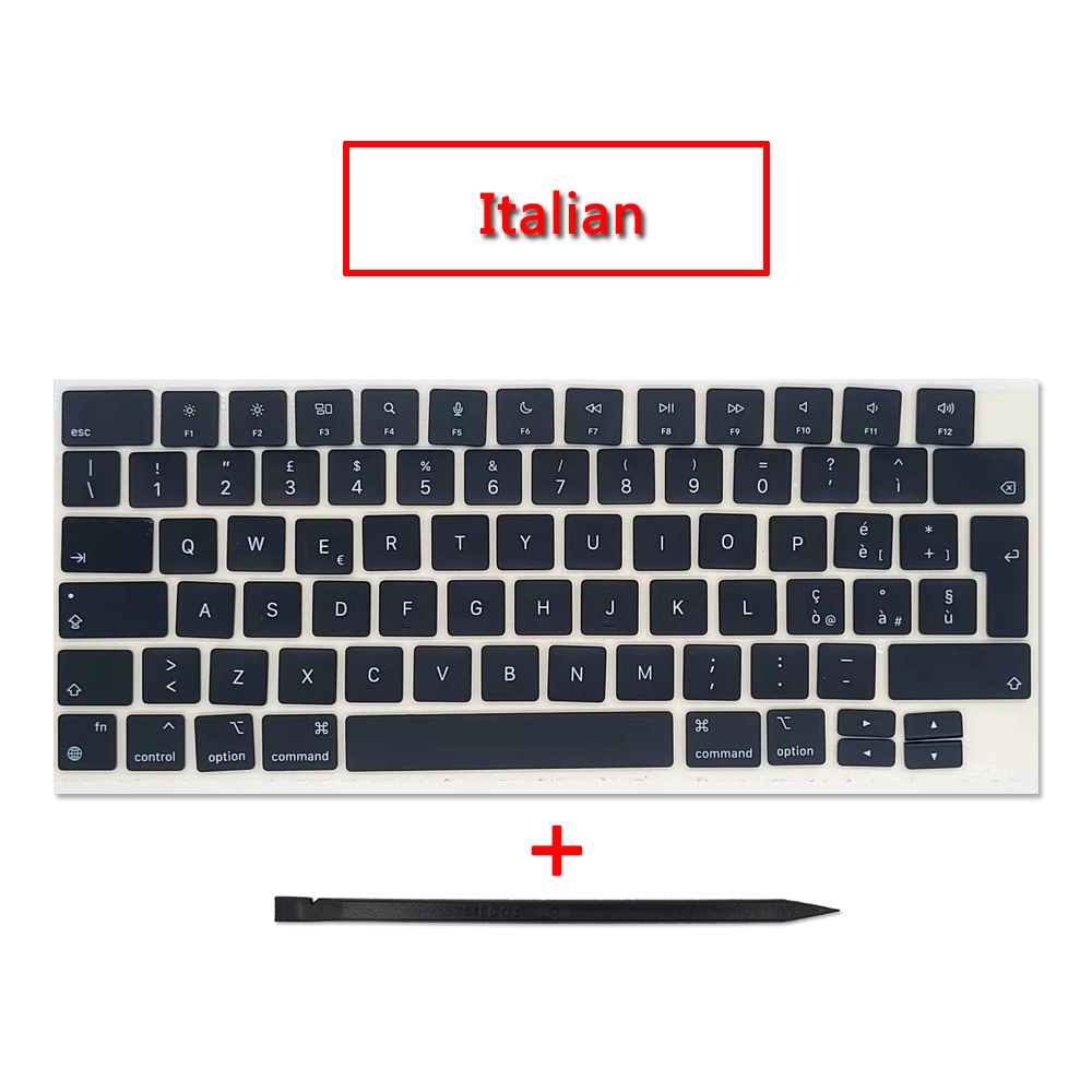 20 Set Replacement Key Cap Black US UK For MacBook Air Retina M2 M3 M4 13" 15" A2681 A2941 A3113 A3114 A3240 A3241 Keycaps Clips