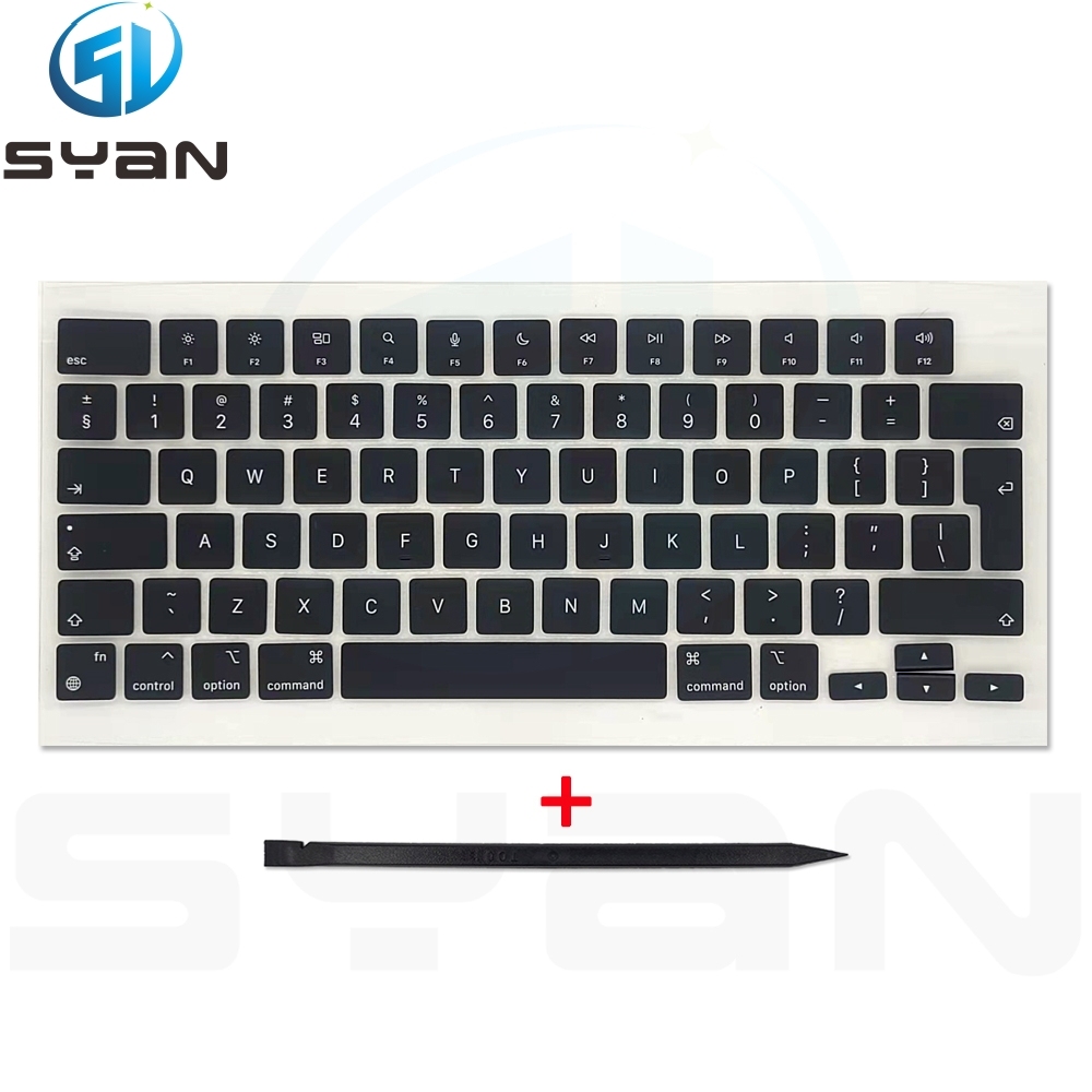 20 Set Replacement Key Cap Black US UK For MacBook Air Retina M2 M3 M4 13" 15" A2681 A2941 A3113 A3114 A3240 A3241 Keycaps Clips