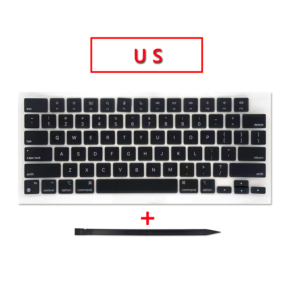 20 Set Replacement Key Cap Black US UK For MacBook Air Retina M2 M3 M4 13" 15" A2681 A2941 A3113 A3114 A3240 A3241 Keycaps Clips