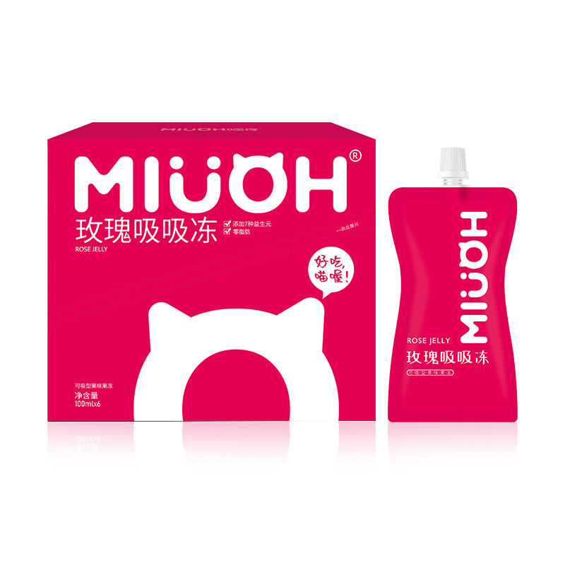 玫瑰吸吸冻7大益生元促进肠道0脂肪果蔬发酵素果冻吸嘴袋
