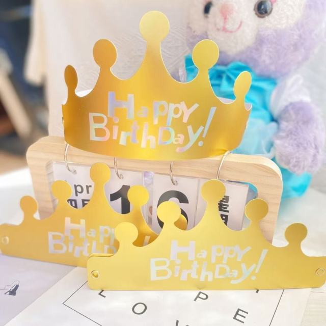 Birthday hat: Available in multiple colors and styles