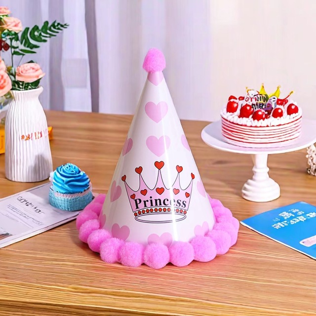 A variety of styles of party hats