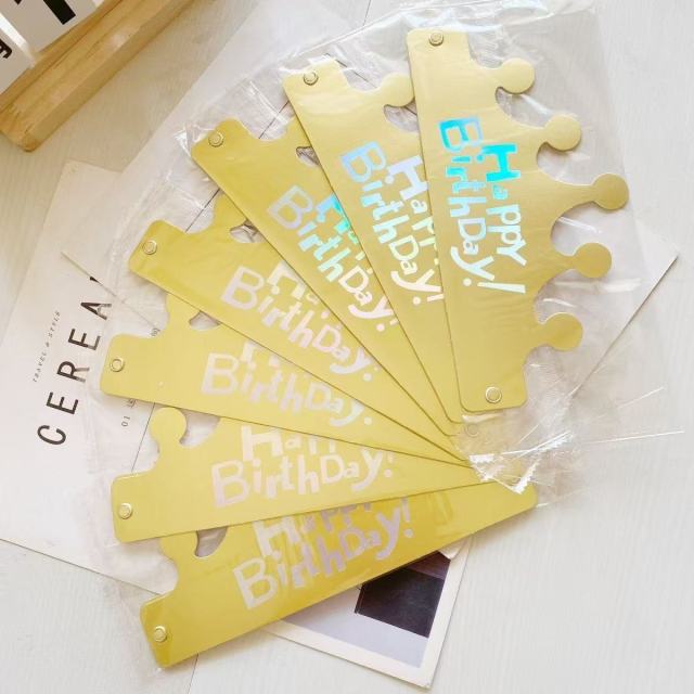 Birthday hat: Available in multiple colors and styles