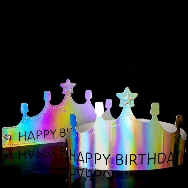 Birthday hat: Available in multiple colors and styles