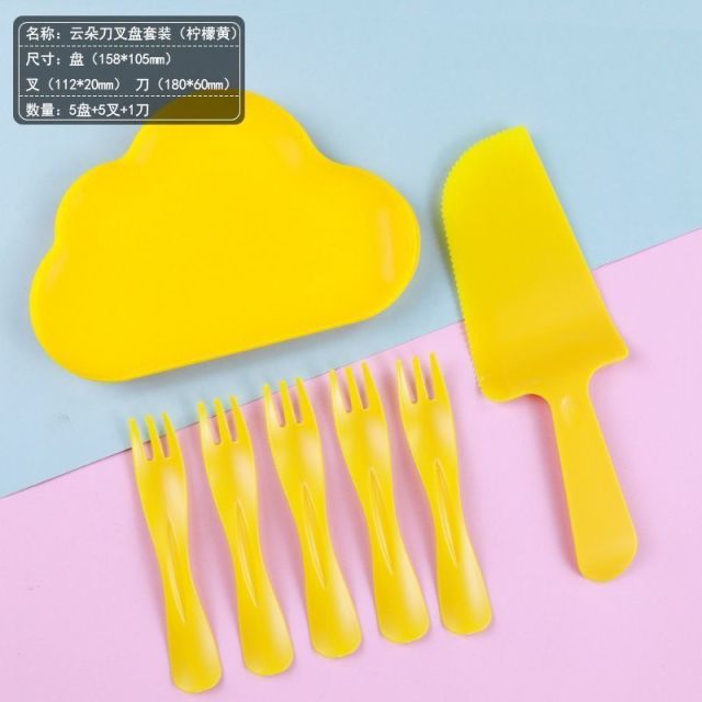 Cloud Plate cake tableware set: Available in five-person and ten-person portions