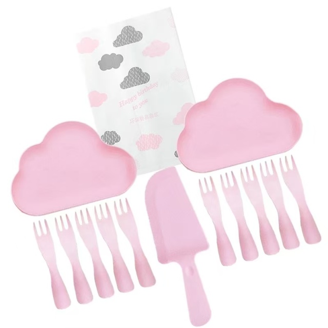 Cloud Plate cake tableware set: Available in five-person and ten-person portions