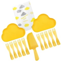 Cloud Plate cake tableware set: Available in five-person and ten-person portions