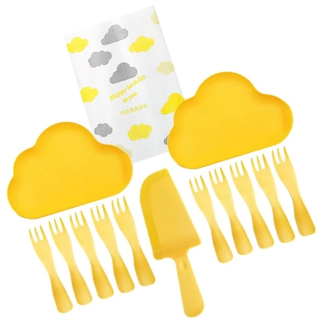 Cloud Plate cake tableware set: Available in five-person and ten-person portions