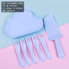 Cloud Plate cake tableware set: Available in five-person and ten-person portions