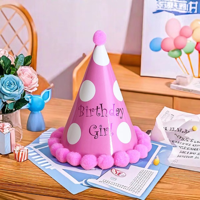 A variety of styles of party hats