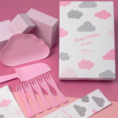 Cloud Plate cake tableware set: Available in five-person and ten-person portions